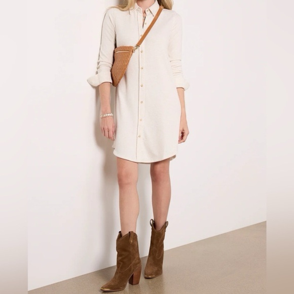 NWOT Faherty Legend Cream Shirt Dress